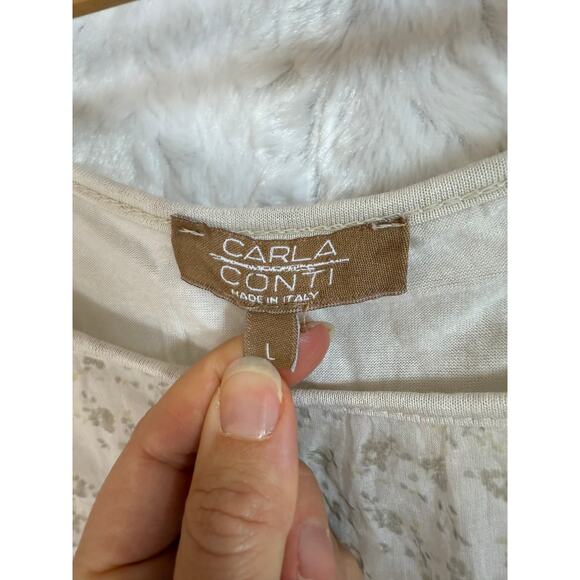 Vintage Y2K Silk Floral Peasant Blouse Milk Maid Cottagecore Made in Italy Large - Picture 3 of 16